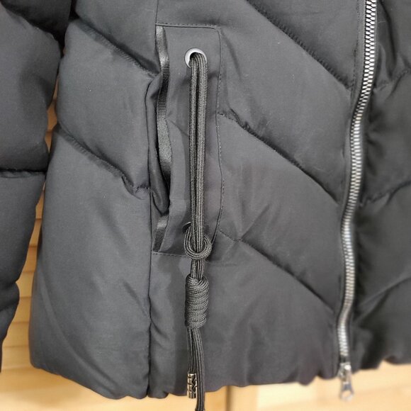 SHEIN Black Hooded Puffer Coat Size XL - Picture 6 of 8